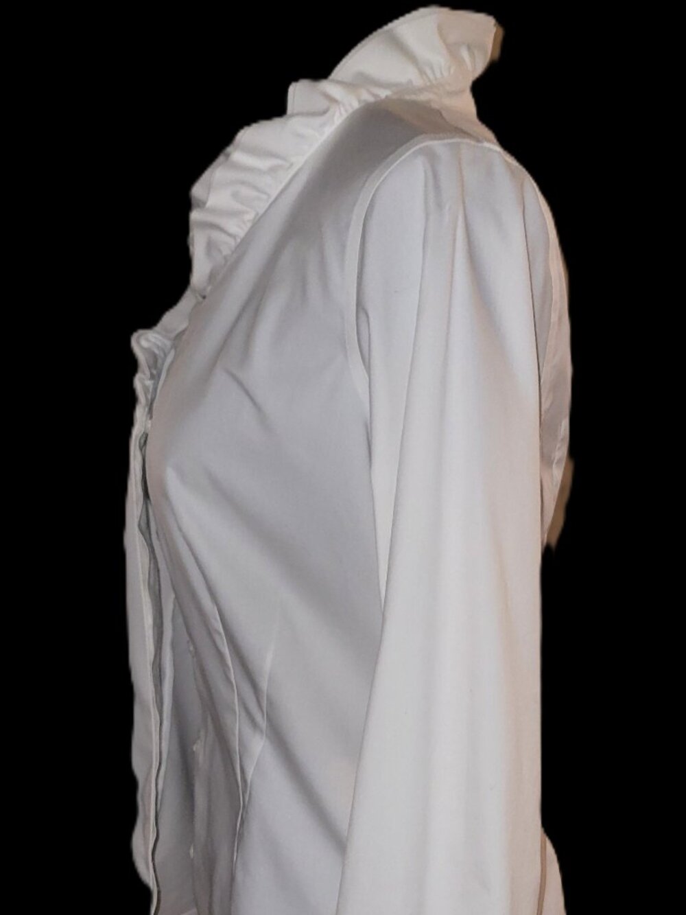 Brooks Brothers Crisp White Ruffle Blouse - 10P - Picture 3 of 3